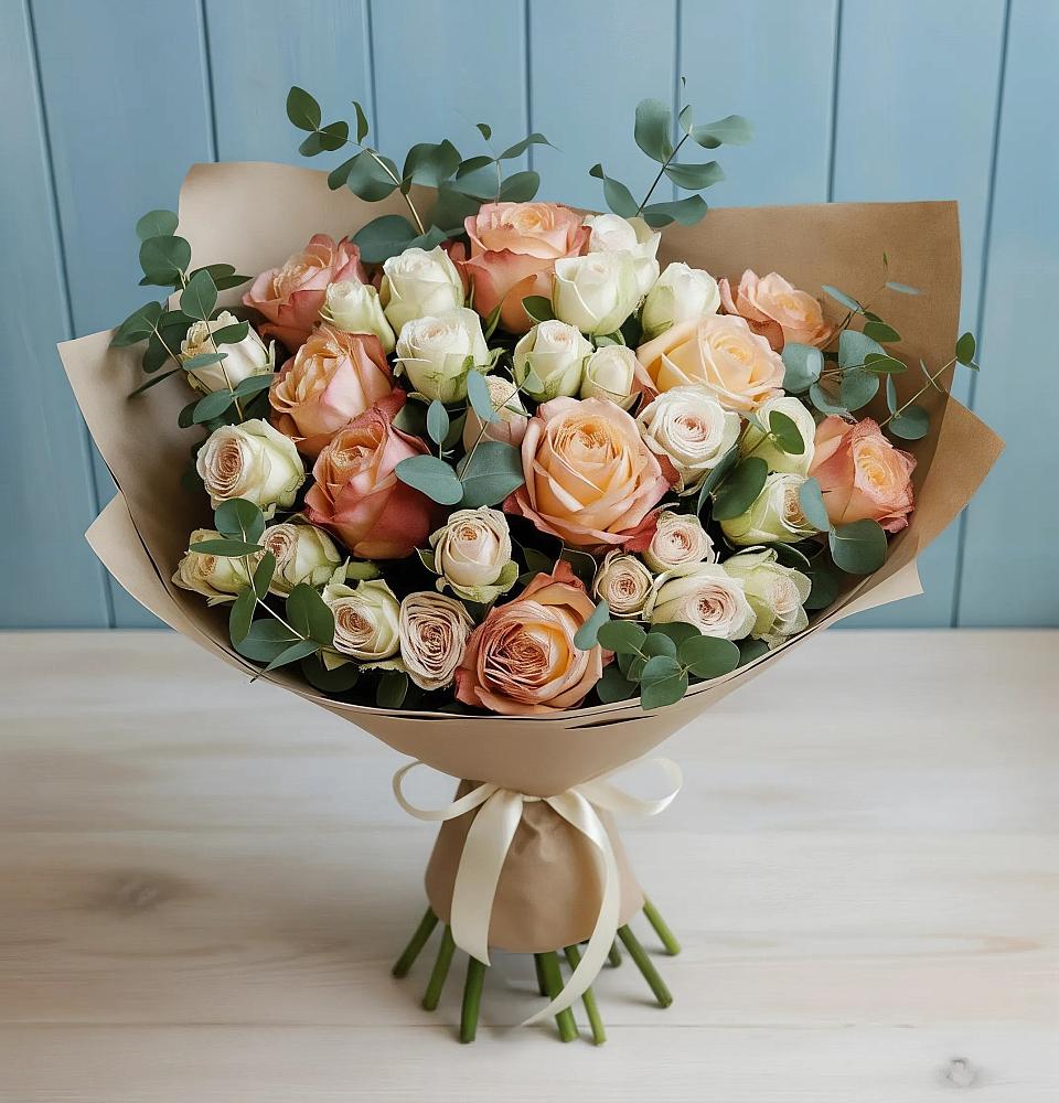 Букет цветов из: Альстромерии и Розы в Оредеж