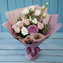 Букет цветов из:  Розы и Лизиантусы #REPLACE_PRED# Оредеж