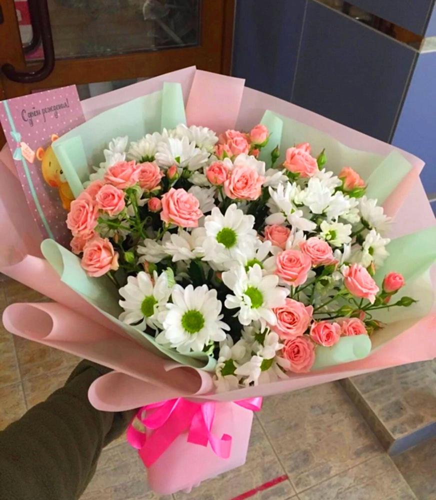 Букет цветов из: Розы и Хризантемы в Оредеж