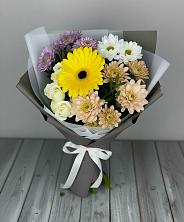 Букет цветов из:  Розы, Герберы и Хризантемы в Оредеж