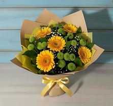 Букет цветов из:  Герберы и Хризантемы в Оредеж