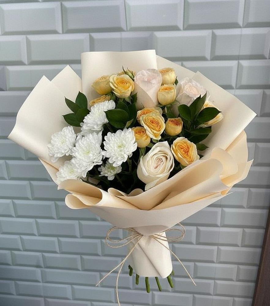 Букет цветов из: Розы и Хризантемы в Оредеж