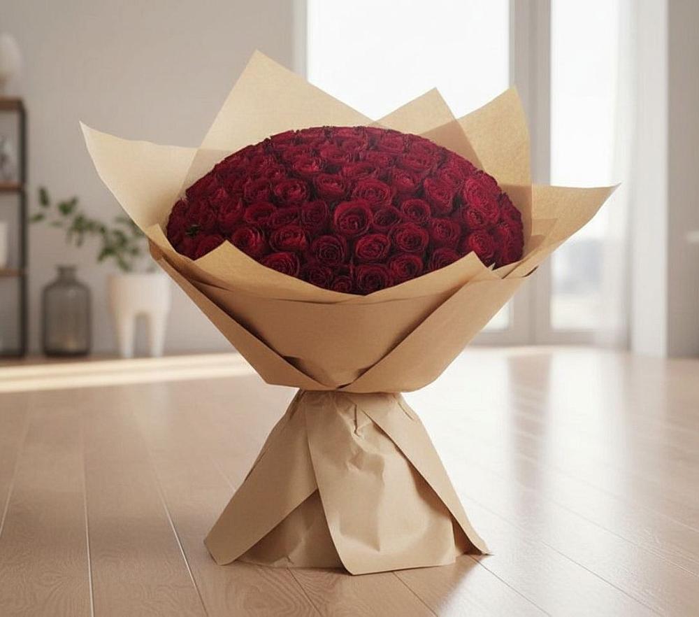 Букет 101 Красная роза в Оредеж