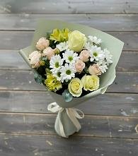 Букет цветов из:  Альстромерии, Розы и Хризантемы в Оредеж