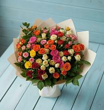 Букет Микс из разноцветных кустовых роз #REPLACE_PRED# Оредеж